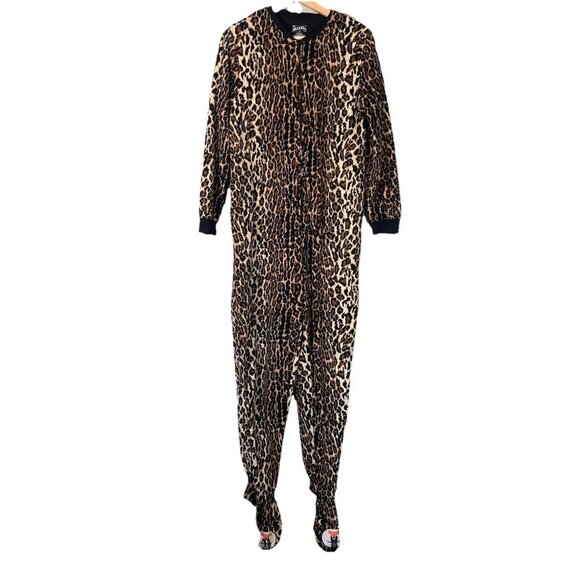 Nick & Nora Pajamas PJs Animal Print Fleece Footie Footed Costume Cheetah Size S - Picture 1 of 11